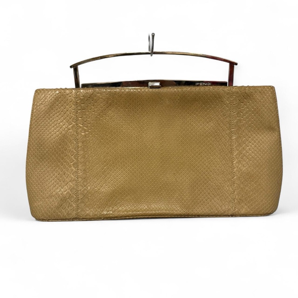 Fendi Vintage beige Python structured Clutch - image 1